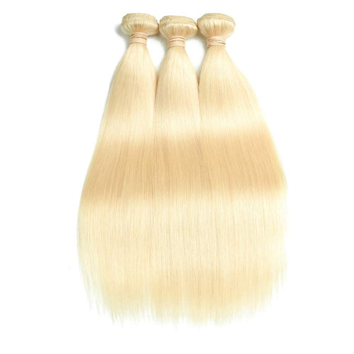 XBL Hair Miss Flawless #613 Blonde Straight Hair 3 Bundles with 5x5 HD Closure